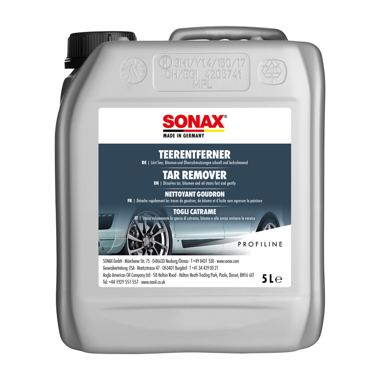 Sonax Teerentferner 5 L – Effektiver Reiniger zur Entfernung von Teer, Öl und Harz von Lack und Kunststoff.