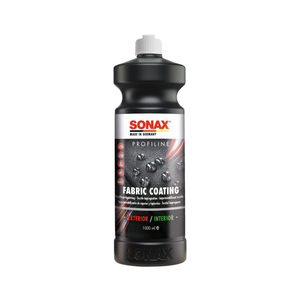 1L Flasche des SONAX Profiline FabricCoating, ideal für den Schutz und die Pflege von Textiloberflächen im Fahrzeug.
