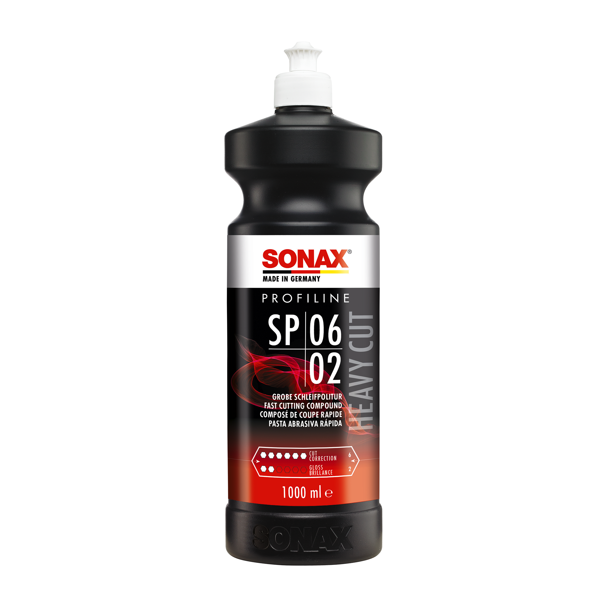 1L Flasche der SONAX Profiline SP 06-02, ideal für die professionelle Lackkorrektur.