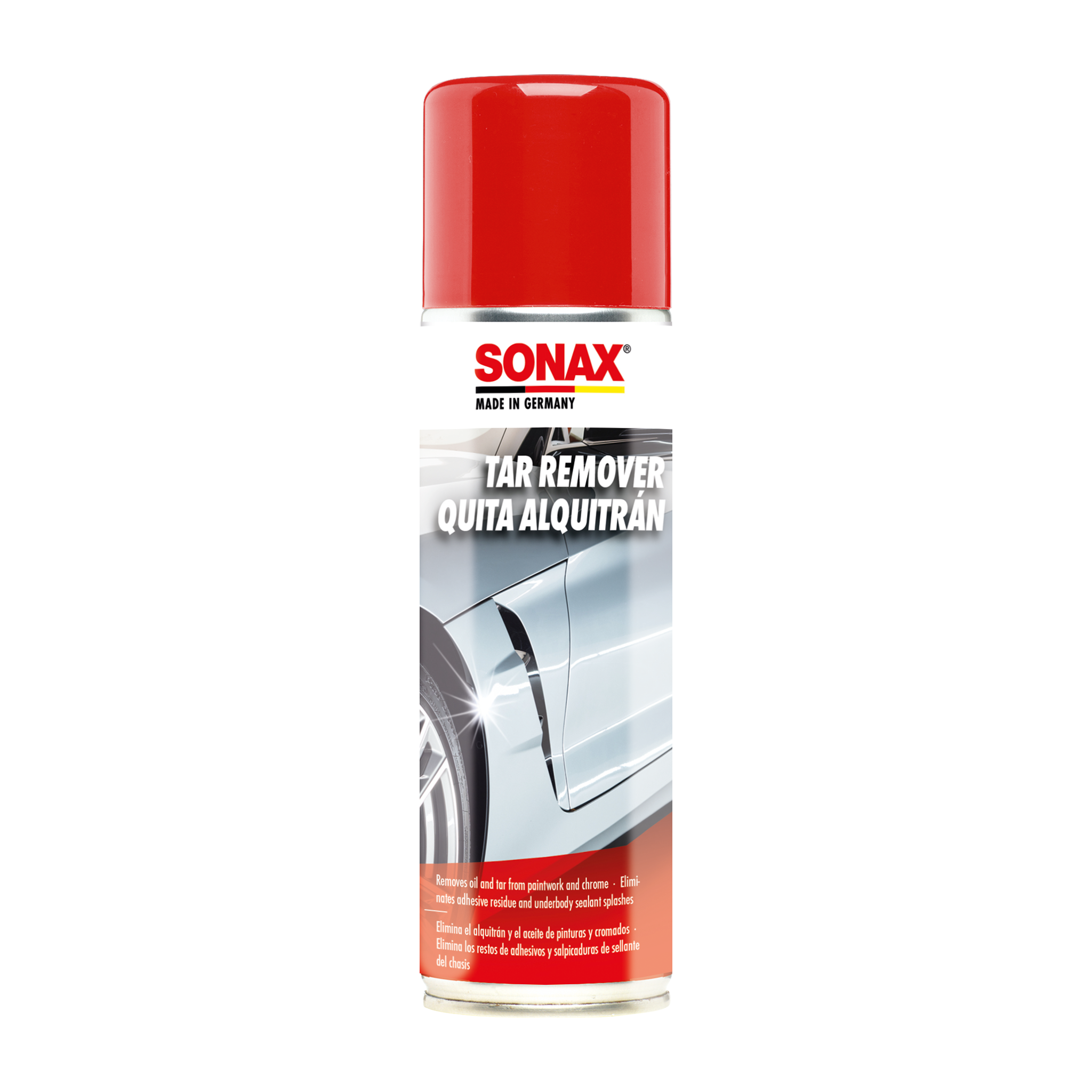 300ml Flasche des SONAX TeerEntferner, ideal zur schnellen und gründlichen Entfernung von Teer, Harz und anderen klebrigen Verschmutzungen auf Fahrzeugoberflächen