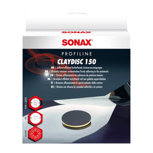 SONAX ClayDisc 150, ideal zur Entfernung von Teer, Flugrost und Baumharz auf lackierten Oberflächen, Glas und Chrom.