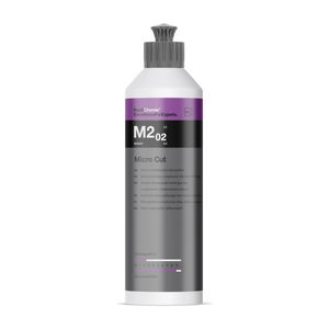 0,25L Flasche der Koch-Chemie Micro Cut M2.02 Politur, ideal zur Entfernung von Polierschleiern und Hologrammen für ein brillantes Hochglanzfinish.