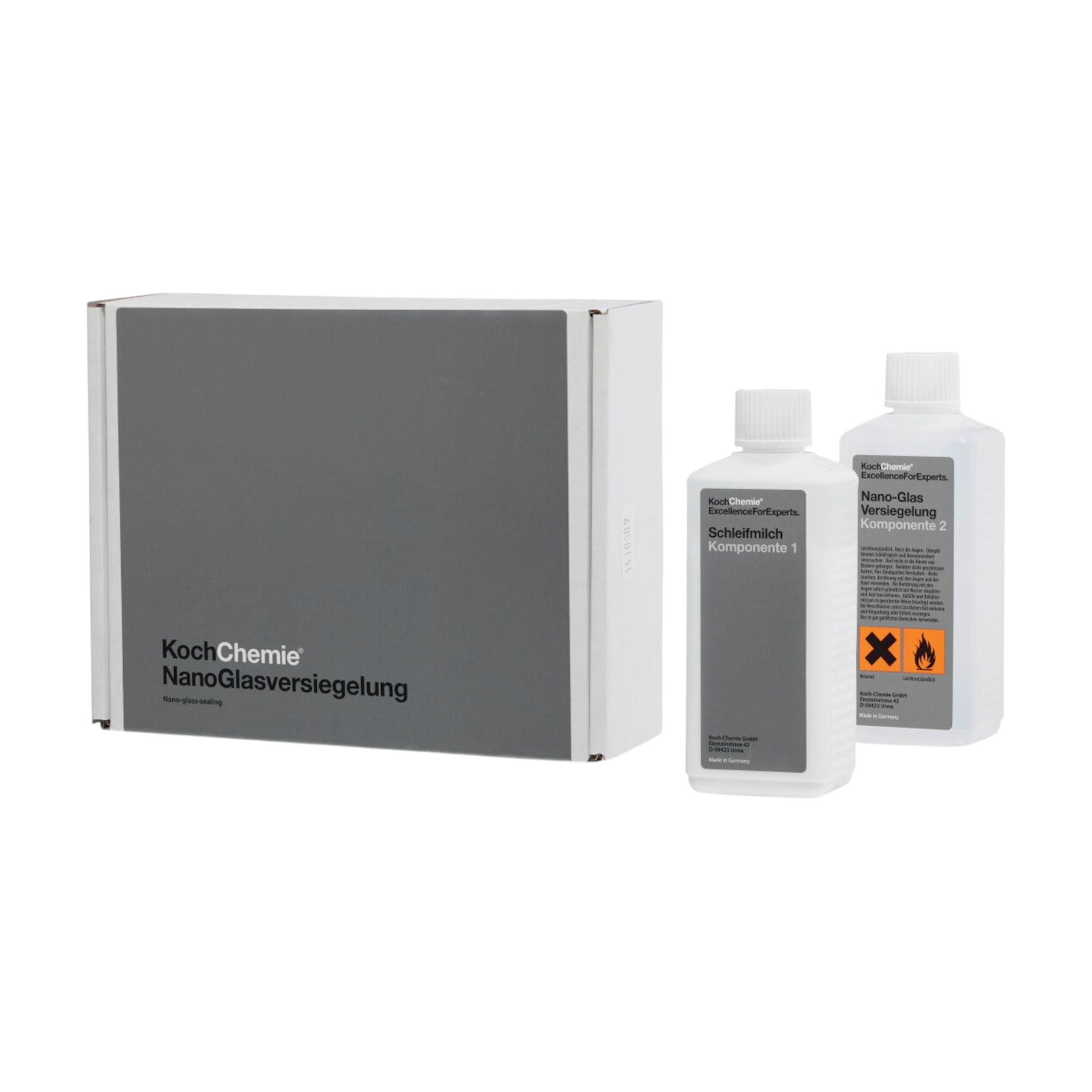 0,25L Flasche der Koch-Chemie Nano-Glasversiegelung Komponente 1, ideal zur Vorbereitung von Glasoberflächen für die Nano-Versiegelung.