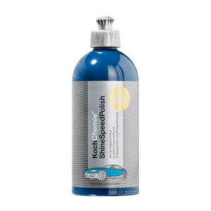 0,5L Flasche der Koch-Chemie ShineSpeedPolish, ideal zur Pflege und Konservierung aller Lackarten für ein brillantes Glanz-Finish.
