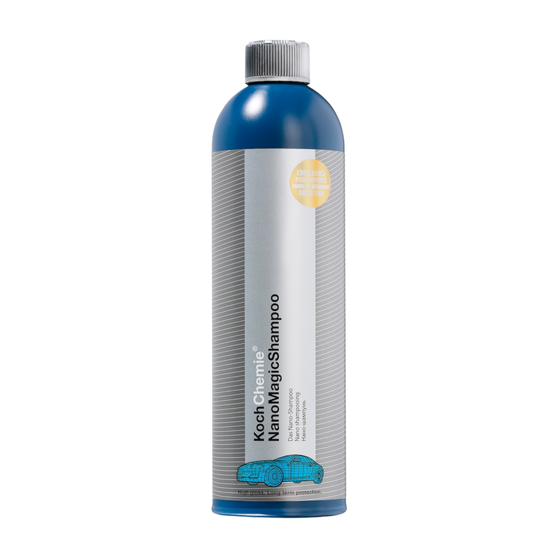 0,75L Flasche des Koch-Chemie NanoMagicShampoo, ideal zur gründlichen Glanzreinigung und Langzeitkonservierung von Fahrzeugen.