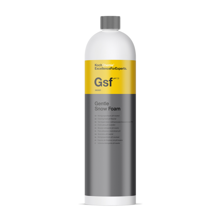 1L Flasche des Koch-Chemie Gentle Snow Foam, ideal zur pH-neutralen und gründlichen Vorreinigung von Fahrzeugen.