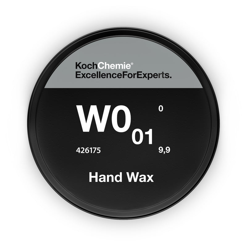0,175L Flasche des Koch-Chemie Hand Wax W0.01, ideal für eine hydrophobe und hochglänzende Lackoberfläche mit langanhaltendem Schutz.