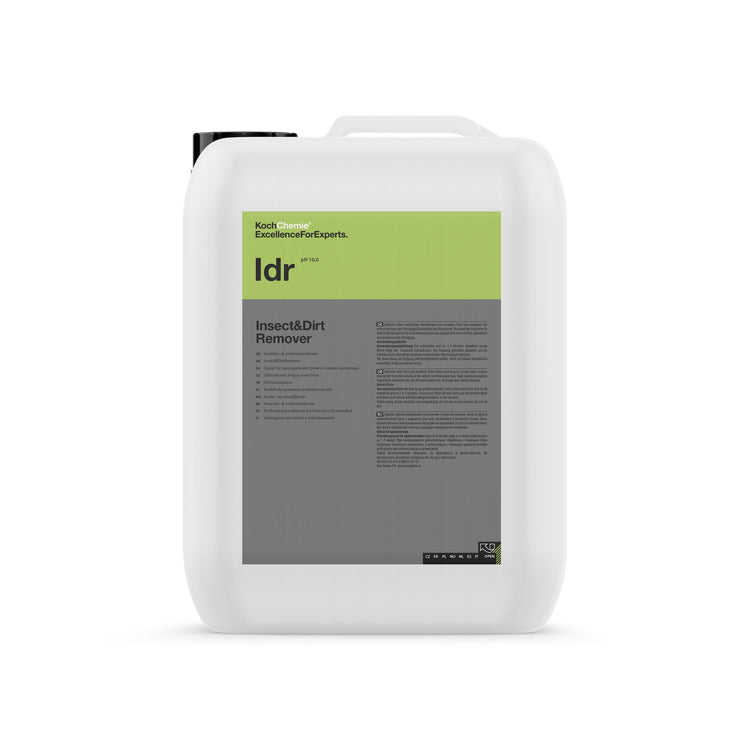 10kg Kanister des Koch-Chemie Insect&Dirt Remover, ideal zur Entfernung von Insektenresten und Schmutz auf Fahrzeugaußenflächen und im Motorraum.