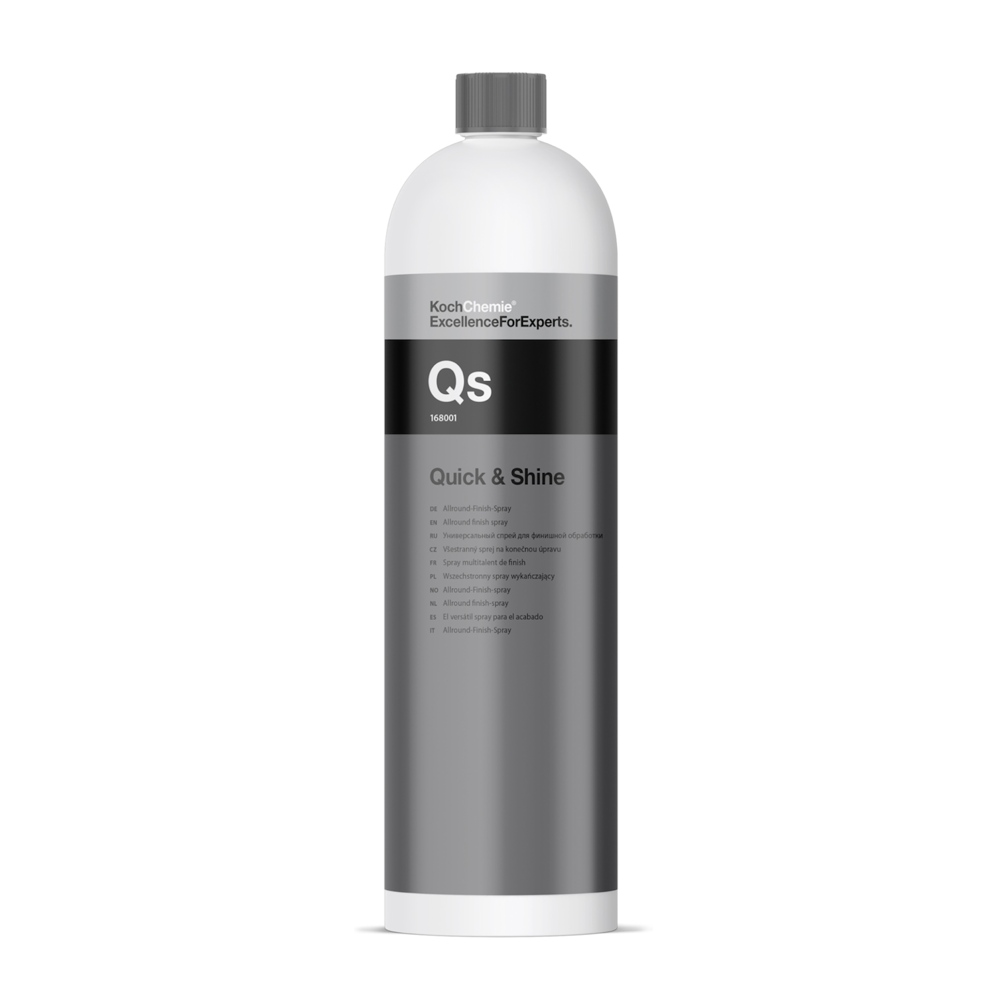 1L Flasche des Koch-Chemie Quick & Shine, ideal zur Reinigung, Pflege und Konservierung von glatten und lackierten Oberflächen.
