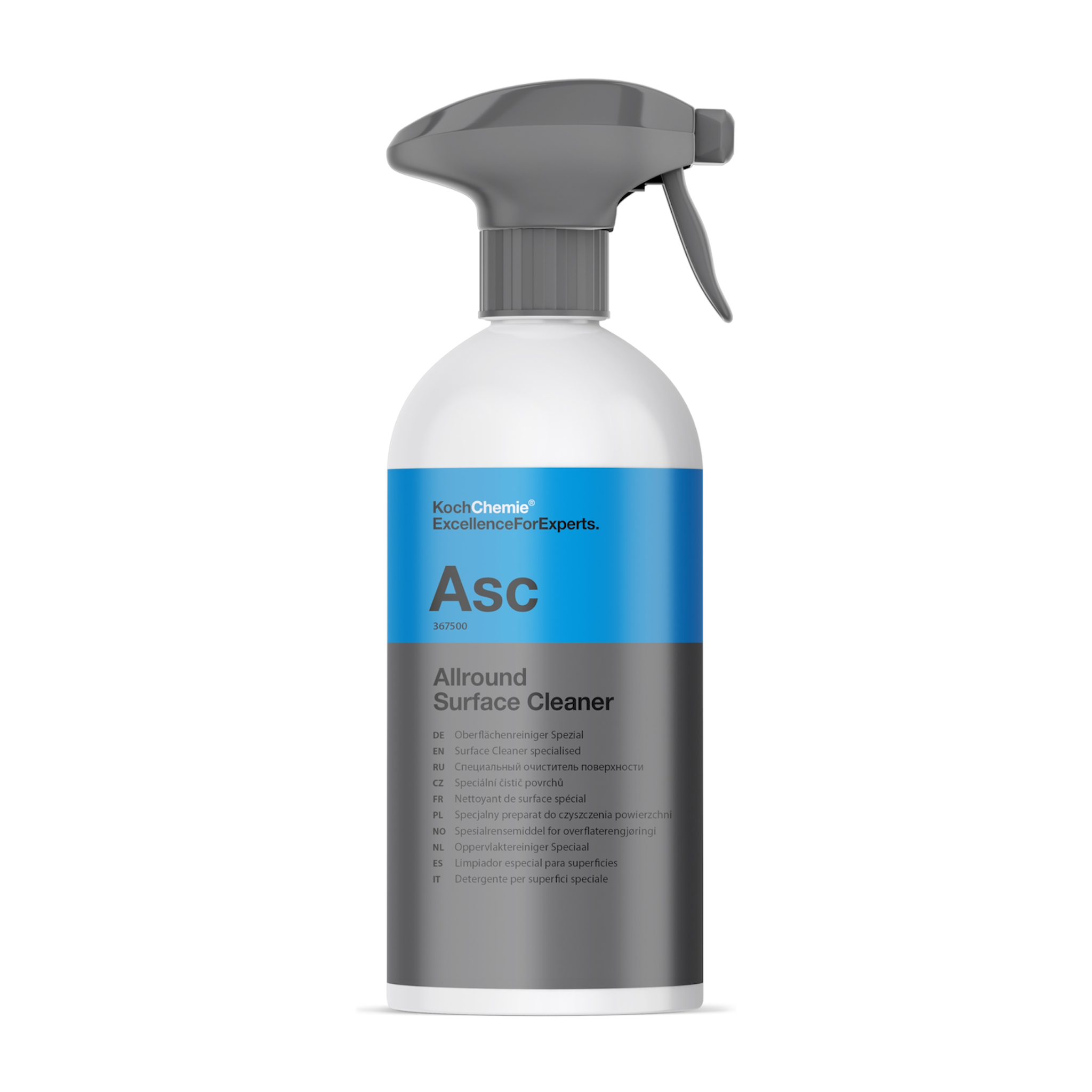 Koch Chemie ASC Allround Surface Cleaner 500ml – Vielseitiger Allzweckreiniger für Auto und Haushalt, geeignet für empfindliche Oberflächen wie Navidisplays und Touchscreens.