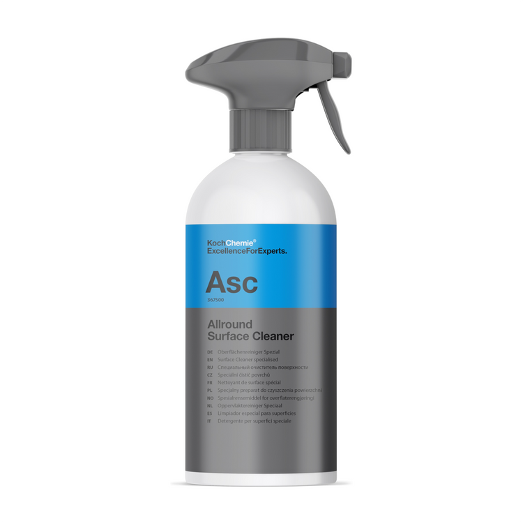 Koch Chemie ASC Allround Surface Cleaner 500ml – Vielseitiger Allzweckreiniger für Auto und Haushalt, geeignet für empfindliche Oberflächen wie Navidisplays und Touchscreens.