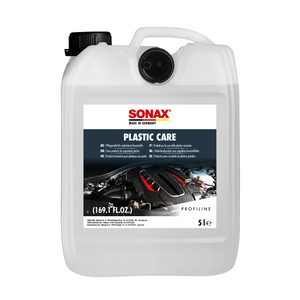 5L Kanister des SONAX PlasticCare, ideal zur Pflege und zum Schutz von Kunststoffoberflächen im Fahrzeug.