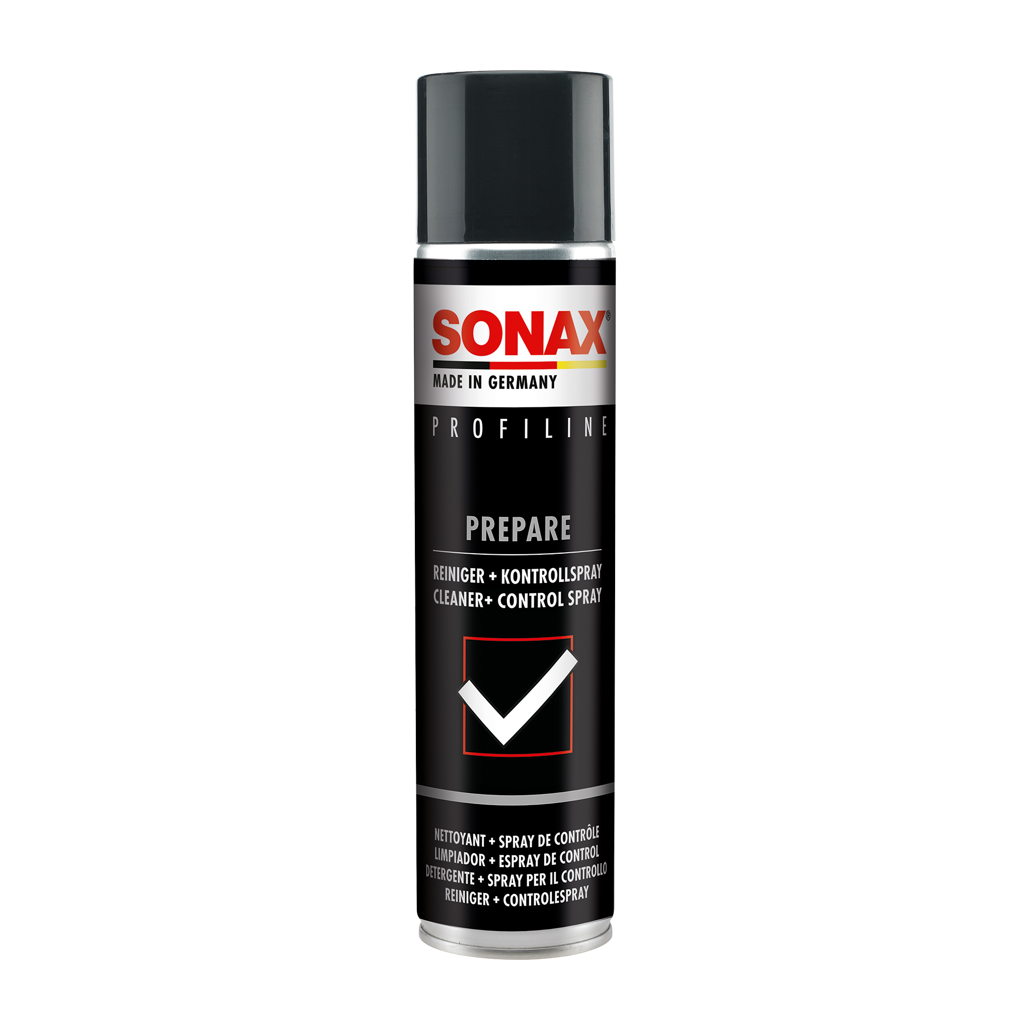 400ml Flasche des SONAX Profiline Prepare, ideal zur Vorbereitung der Lackoberfläche für eine perfekte Versiegelung.