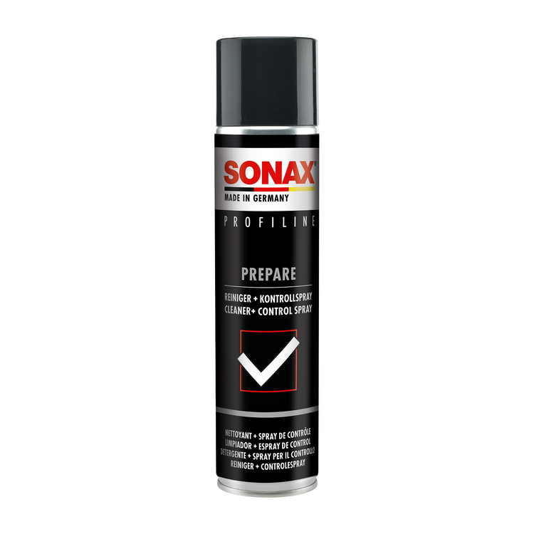 400ml Flasche des SONAX Profiline Prepare, ideal zur Vorbereitung der Lackoberfläche für eine perfekte Versiegelung.