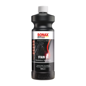 1L Flasche des SONAX Profiline StainEx, ideal zur Entfernung von Flecken auf Textilien und Polstern