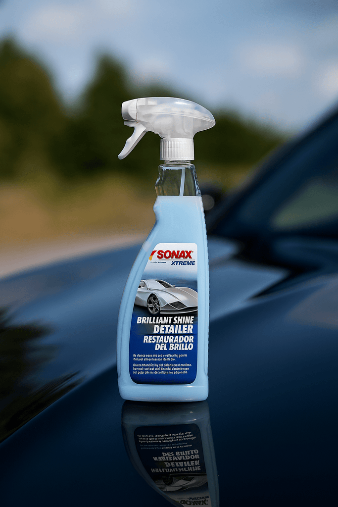„SONAX XTREME Brilliant Shine Detailer – blaue Sprühflasche für schnellen Glanz auf Autolack“