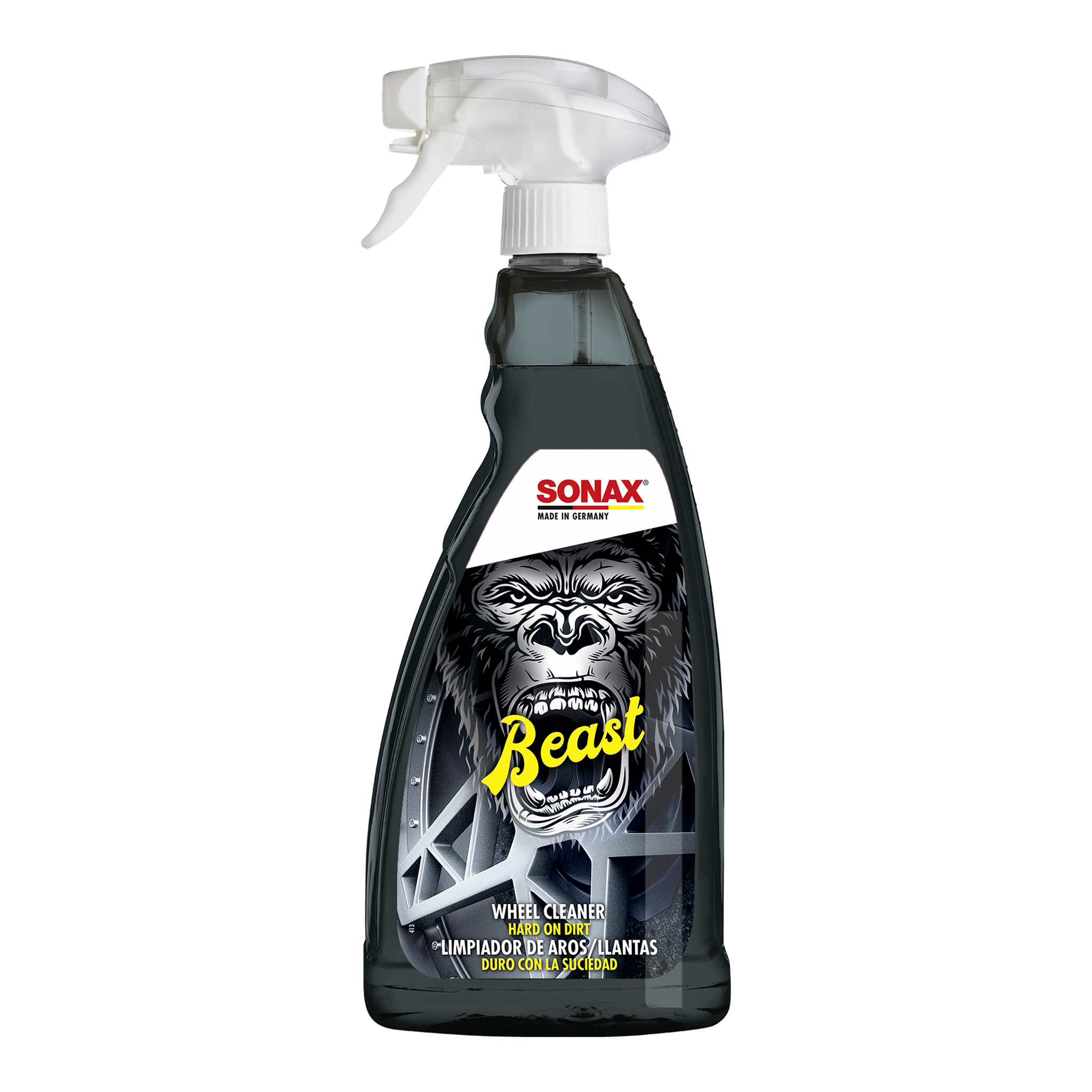 Sonax FelgenBeast – kraftvoller, pH-neutraler Felgenreiniger mit Farbumschlag zur Entfernung von hartnäckigem Bremsstaub auf allen Felgentypen
