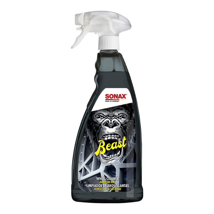 Sonax FelgenBeast – kraftvoller, pH-neutraler Felgenreiniger mit Farbumschlag zur Entfernung von hartnäckigem Bremsstaub auf allen Felgentypen