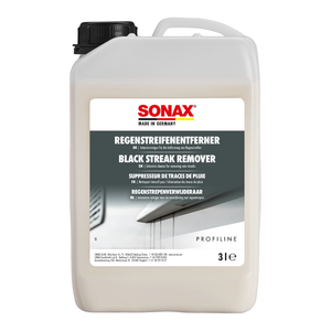 3L Kanister des SONAX RegenstreifenEntferner, ideal zur Entfernung von Regenstreifen und Verschmutzungen auf Wohnmobilen und Caravans.