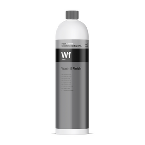 1L Flasche des Koch-Chemie Wash & Finish, ideal zur wasserlosen Reinigung und Pflege von Fahrzeugen.